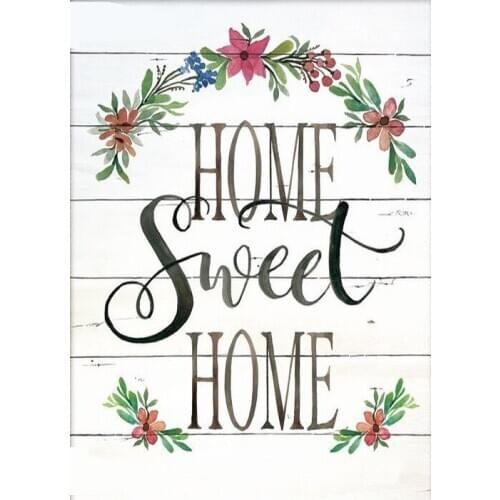 JMINE Div 5D Home Sweet Home Flower Wood Full Diamond Painting cross stitch kits art Scenic 3D paint by diamonds