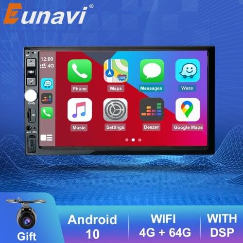 Eunavi 2 din android car radio universal Car Multimedia player Radio Stereo GPS NavigationWiFi Touch Screen DSP auto no dvd cd