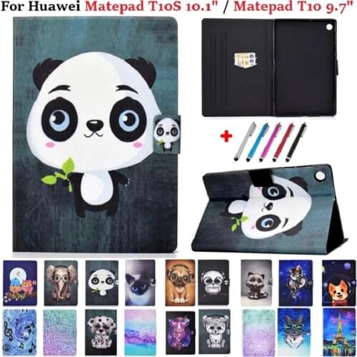 For Huawei MatePad T10 Case 9.7 AGR-L09/AGR-W09 Stand Tablet Case for Huawei MatePad T10S AGS3-W09 AGS3-L09 10.1 Animal Kids Pen