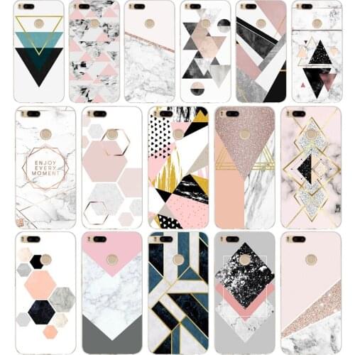 148SD Funny Geometry Splice Soft Silicone Tpu Cover phone Case for xiaomi redmi 4A 4X note 4 4x mi A1 A2 lite