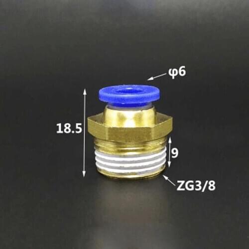 DN10 G 3/8" BSP Male x Fit Tube OD 6mm Brass Pneumatic Air Hose Quick Connector Push In Coupler Water Gas Oil