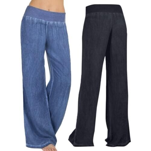 SAGACE Women High Waist Mom Jeans Denim Drawstring Wide Leg Jeans Blue Loose Trousers Autumn Fashion Boyfriend Jeans Mujer A1127