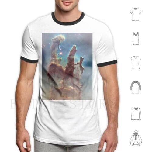 Pillars Of Creation T Shirt Diy Big Size 100% Cotton Pillars Of Creation Hubble Hubble Space Telescope Elephant Trunk