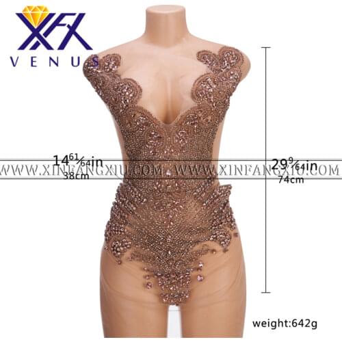 XFX VENUS 1 Pcs Rhinestone Crystal Appliques Belt Wedding Patches Trimming for Women Dress Clothes Fabric Applique Patch Sticker