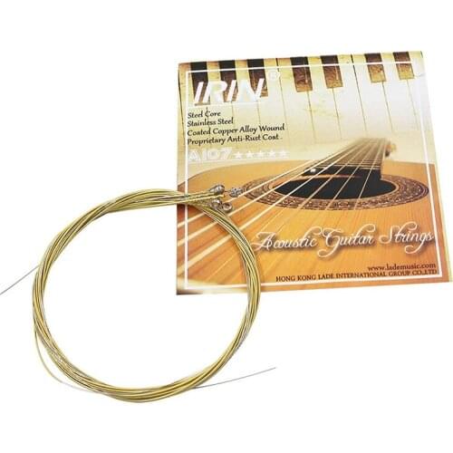 IRIN A107 6Pcs/Set (.011-.052) Acoustic Guitar Strings Steel Core Copper Alloy Wound with End Ball Medium Tension