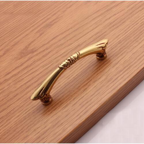 Exquisite Design European Antique Cabinet Drawer Wardrobe Cabinets Departments Handle Solid Brass (C.C.:64mm L:86mm)