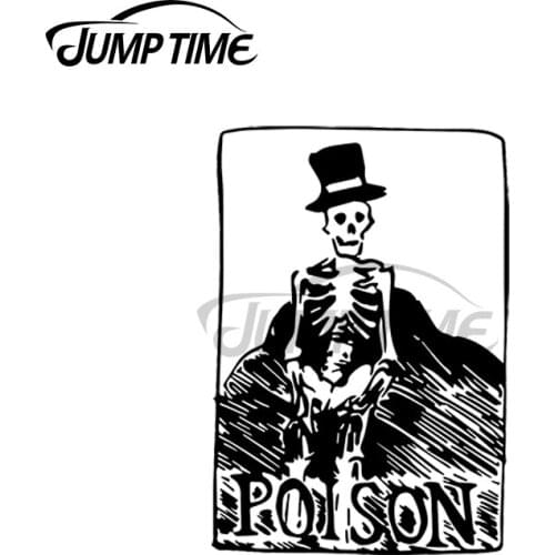 JumpTime 13 x 3.6cm For POISON Skeleton Card Design Trunk Bumper Decal Scratch-Proof Waterproof VAN Car Stickers Cartoon Laptop