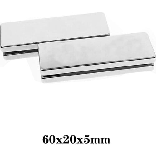 1~10PCS 60x20x5 Powerful Magnets 60mmX20mm N35 Neodymium Magnet 60x20x5mm Permanent NdFeB Magnets 60*20*5 mm Big Sheet Magnet