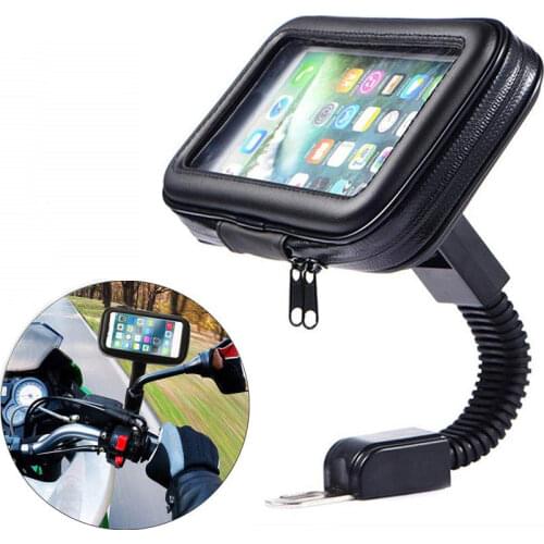 Moto Bicycle Telephone Holder Rear View Mirror Stand Mount Motorcycle Waterproof Scooter Motorbike Phone Bag Iphone Samsung