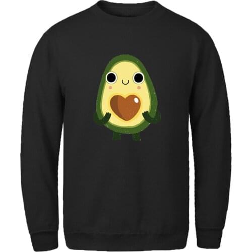 Fleece Mens Sweatshirts Hoodies Avocado Print Brand Fashion Clothes Autumn Streetwear Pullovers Hip Hop 2021 Moletom Masculino