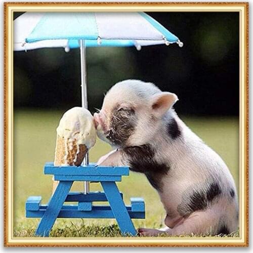 Animal Pig DIY Cross Stitch Embroidery 11CT Kits Craft Needlework Set Cotton Thread Printed Canvas Home Decoration New Design