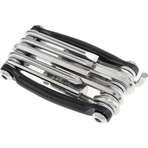 11 in 1 Bicycle Tools Sets Bike Multi Repair Kit Hex Spoke Wrench Screwdriver Carbon Steel Multifunctional Folding Multitools
