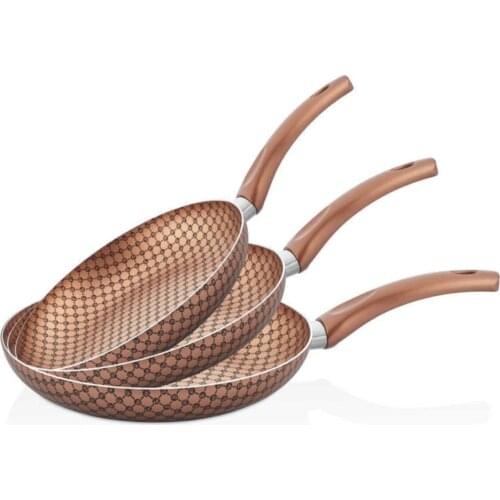 Desert 18-22-26 Cm Pattern Pan Set Copper Color