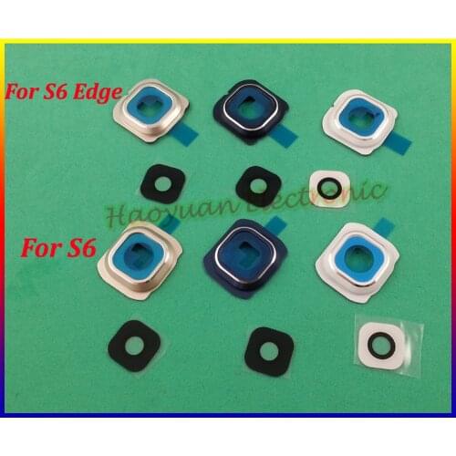 New Original housing Back Camera Glass Lens+Frame Cover+Adhesive For Samsung Galaxy S6 Edge S6Edge G925 For S6 G920 F/T/A
