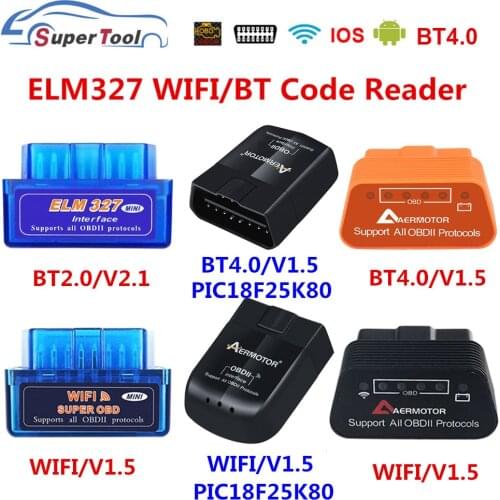 OBD2 ELM327 4.0 OBD ELM327 Bluetooth V1.5 V2.1 ELM 327 WIFI/WI-FI V1.5 OBDII Car Diagnostic Scanner Tool For Android/IOS/Windows