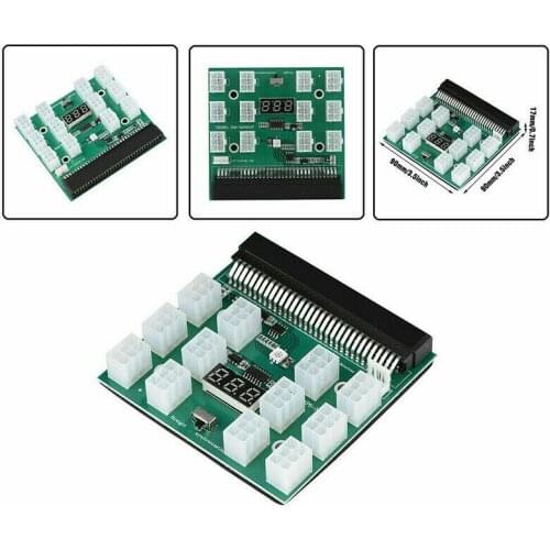 PCI-E 12x 6Pin Power Supply Breakout Board Adapter Converter 12V For Ethereum BTC Antminer Miner Mining HP Server PSU GPU