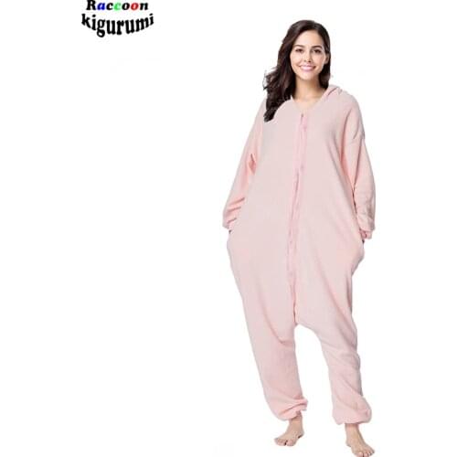 Anime Movie Christmas Adult Unisex Cartoon Onesie Pajamas Girls Cosplay Costume Raccoon kigurumi Kids Pet Dog Costume