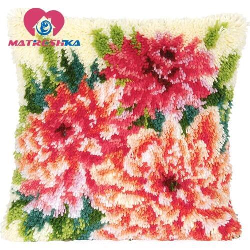 Embroidery pillow Flower Latch hook rug kits carpet embroidery cross-stitch pillow Foamiran crafts do it yourself button carpet