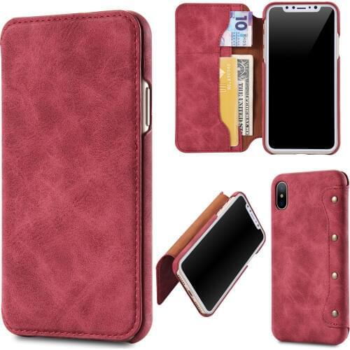 Luxury Leather Case For iPhone X 8 7 6 Plus Retro Flip Card Holder Wallet Case For iPhone Xs Max XR Book Cover Phone Shell Capa