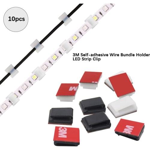 Self-adhesive Wire Bundle Holder Tie Mount Clip for10mm wide Fix LED Strip Lights Connector Suitable Led Strip Holder