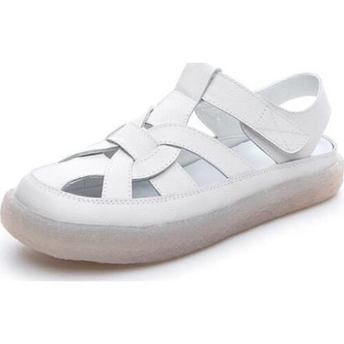 Genuine Leather Sandals 2020 Summer New Soft Bottom Non-slip Flat Shoes Comfortable Breathable Casual Shoes Fashion Women Shoes
