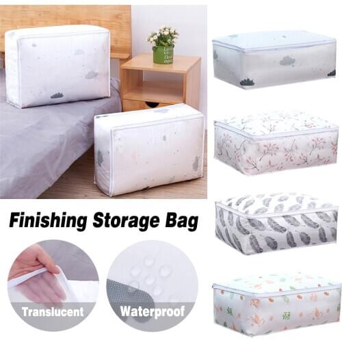 Foldable Storage Bag Flamingo Print Clothes Blanket Quilt Organizer Storage Bag Cloud Transparent Travel Luggage Organizer Bag