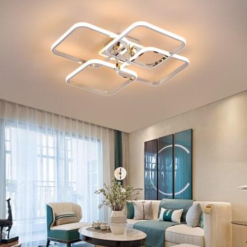 Modern Led Chandeleir Lighting For Living Room BedRoom Chrome plating Kitchen chandelier Surface mount indoor Hanging lamps