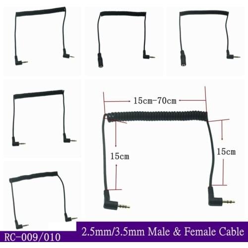 90 Degree 3.5mm 3/4 Pole Male TRS to TRRS 3.5/2.5mm 3/4 Pole Male/Female Headphone Stereo Audio AUX Spring Coiled Spiral Cable