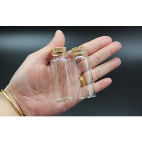20pcs 30*70mm 30ML Glass Bottles Wish Bottle Empty Glass Sample Storage Jars Vials with Cork Stoppers for Decoration DIY Craft