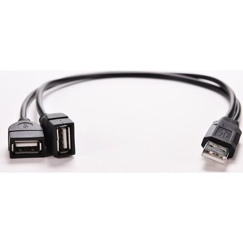 USB 2.0 A Male To 2 Dual USB Female Jack Y Splitter Hub Charger Power Cord Adapter Cable For 2.5" Hard Disk HDD