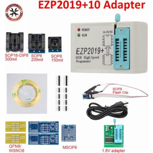 New Original EZP2019 high-speed USB SPI Programmer 24 25 93 EEPROM 25 flash bios chip EZP2019 5/10/12pcs adapters