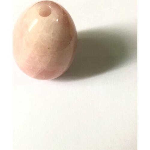 Yoni Egg,Natural Rose Pink Quartz Crystal Eggs Polished Massage Chakra Healing Reiki Stone Egg 35x50mm With 5mm Through Hole