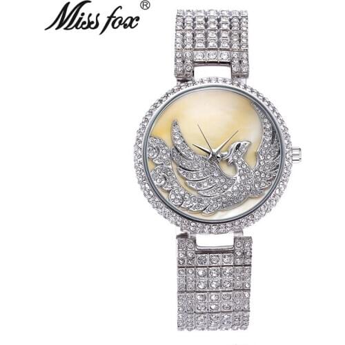 Ladies Diamond Full Diamond Designer Brand Luxury Women Watch Phoenix Bird High-End Wrist Watch Free Shipping Woman Gold Watch