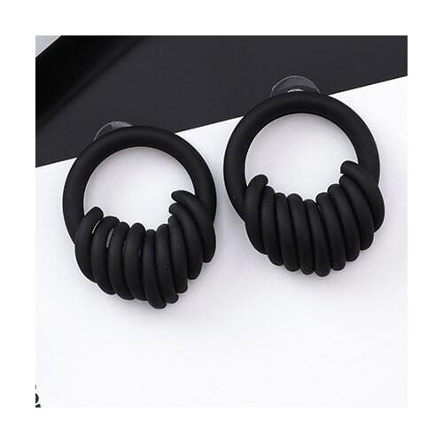 SOHOT Hyperbole Black Series Geometric Alloy Women Drop Earrings Irrugular Chic Circle Charming Punk Lady Jewelry Brincos