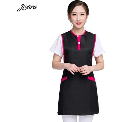Women Hair Salon Working Apron Beauty Spa Apron Waitress Hairdressing Gown Female Work Dress Fashion Sleeveless Dresses