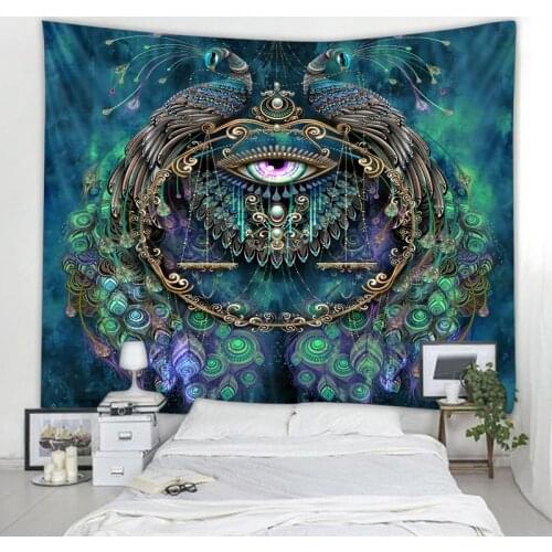 Animal peacock art print tapestry psychedelic scene lion flamingo wall hanging bohemian home decoration yoga mat sofa blanket