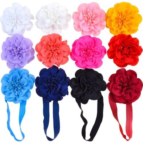 1 PCS Toddler Solid Color Handmade Artificial Flower Elastic Hairband Cute Princess Headband DIY Clothing Decoration Photo Props