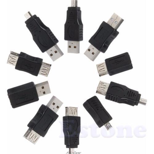 10pcs 5 pin F/M mini changer adapter converter USB male to female micro USB
