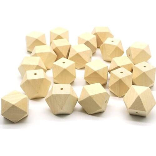 100Pcs 10/12/14/16/18/20/25/30mm Wood Beads Octagonal Loose Bead Jewelry For Making Wooden Necklace Bracelet DIY Accessories