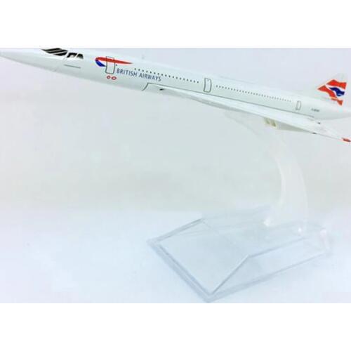 16CM Diecast Alloy Aircraft 1:400 British Airline Supersonic speed airplane model with base plane collectible display toy Gift