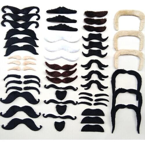 48pcs Creative Funny Costume Mustache Pirate Party Halloween Cosplay Fake Mustach Beard Whisker Kid Adult Novelty Party Supplies