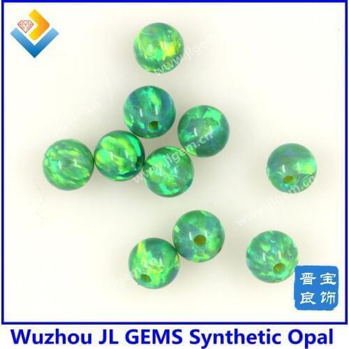 50 Pieces/lot) 4mm Free shipping Green op11 opal round beads Synthetic full drilled Opal Balls