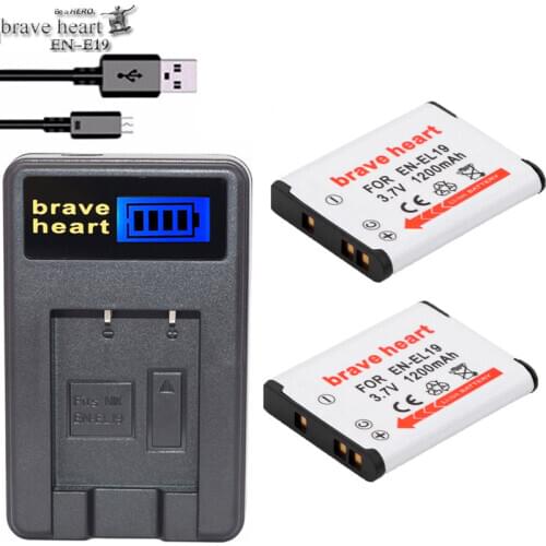 2x bateria EN EL19 ENEL19 EN-EL19 Battery for Nikon Coolpix S32 S33 S100 S2500 S2750 S3100 S3200 S3300 S3400 S3500 S4100