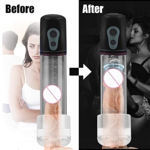 Automatic Penis Enlargement Vibrator For Men Electric Penis Pump Vacuum Pump Male Penile Erection Training Penis Extend Sex Toys