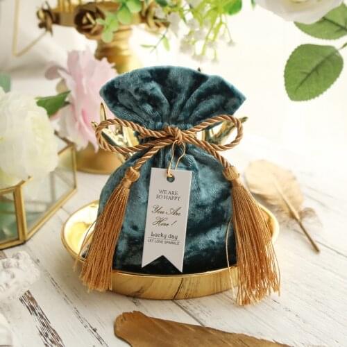 Velvet Gift Bag 3 Sizes Wedding Party Velvet Candy Box Gift Bags for Wedding Gift Small Gold Drawstring Gift Candy Pouches