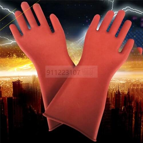 1 Pair 12kv Rubber Electrician Safety Glove Anti-electricity Protect High Voltage Electrical Insulating Gloves