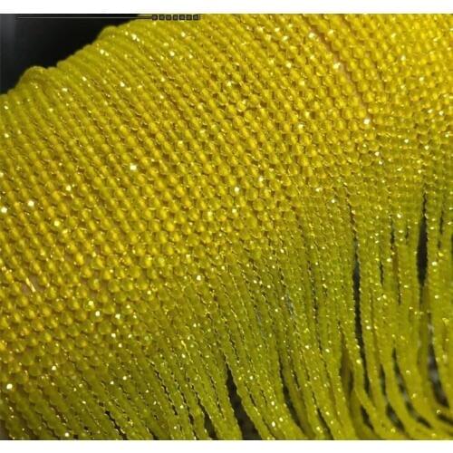 Loose beads yellow spinel round faceted 2mm 14" for DIY jewelry making FPPJ wholesale beads nature gem stone