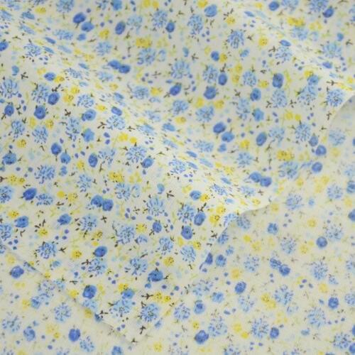 Cotton Fabric Fat Quarter Light Blue Printed Sewing Craft Lovely Floral Designs for Dolls DIY Dress Clothes Tecido CM Patchwork