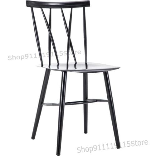 Custom Simple Modern Iron Windsor Chair Designer Chair Metal Dining Chair Fresh Study Chair Bedroom Chair Light Luxury Chair