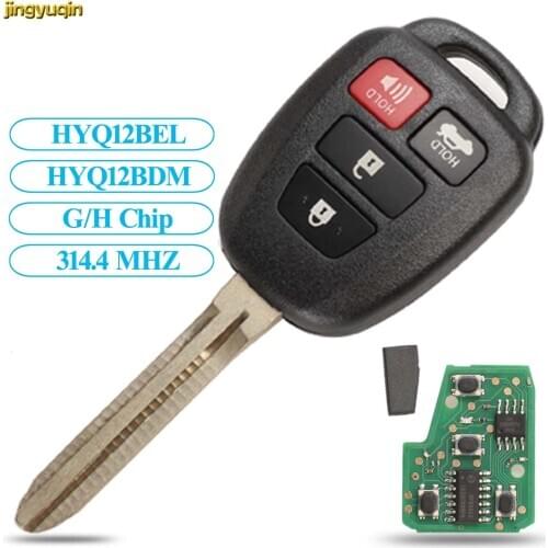 Jingyuqin Remote Control Car Key G/H Chip 314.4Mhz For Toyota Camry Corolla 2012-2017 HYQ12BEL/HYQ12BDM Key Fob